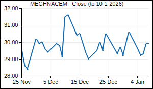 MEGHNACEM Closing Price