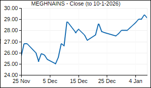 MEGHNAINS Closing Price