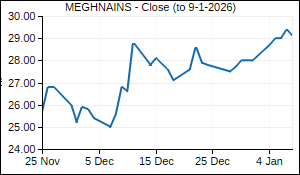 MEGHNAINS Closing Price