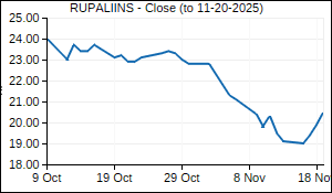 RUPALIINS Closing Price